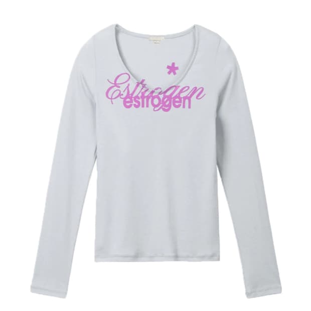 본네 프린팅 티 ESTROGEN LETTERING TOP GRAY