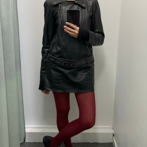 마시모 두띠 양가죽 라이더 자켓