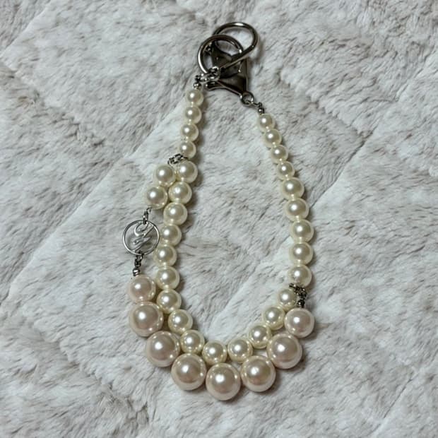 새상품) 타임 바지 악세사리 진주 체인 키링