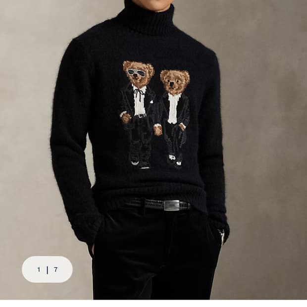 새상품) 25fw 폴로 베어 울 터틀넥 라지