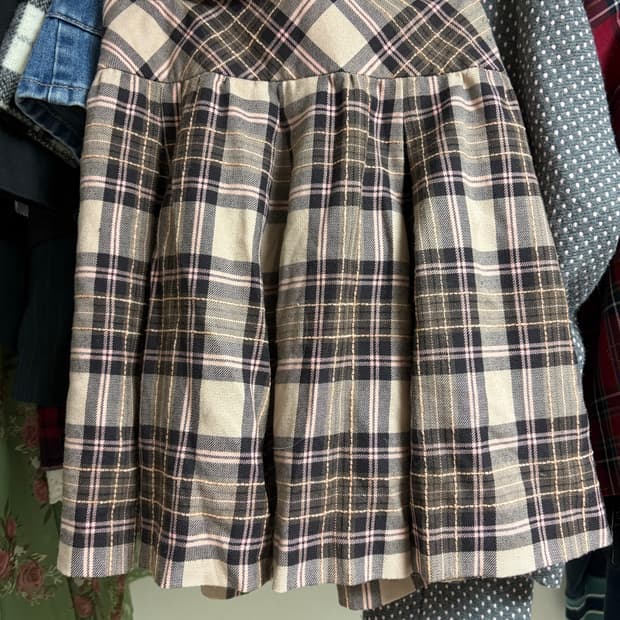 빈티지 체크 스커트 