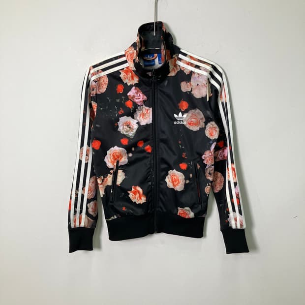 아디다스 플라워 백 빅로고 져지