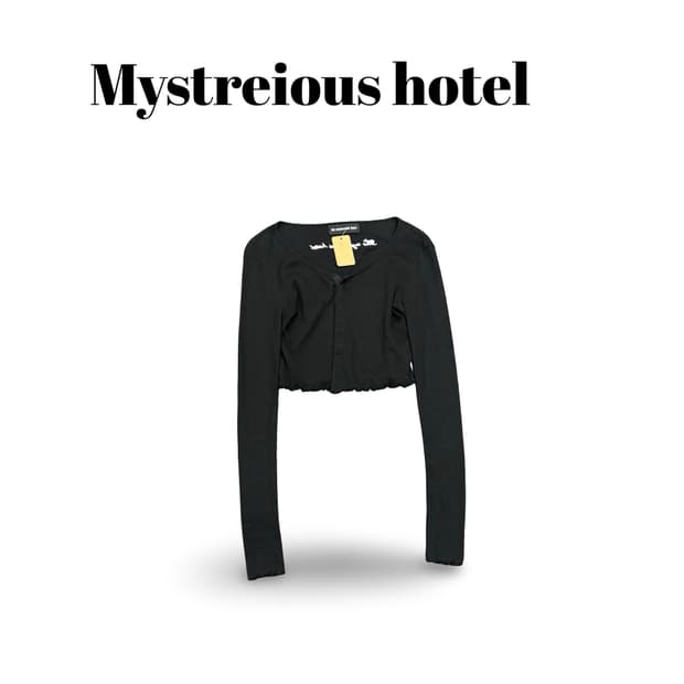 Mystreious Hotel 블랙 크롭 가디건