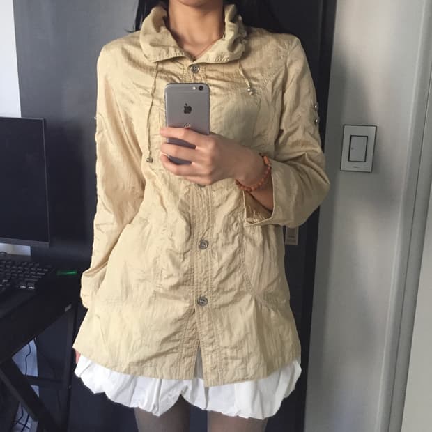 하구미 모리걸 나일론 미디 자켓