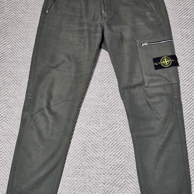 스톤아일랜드 코튼 나일론 드릴 카고 팬츠