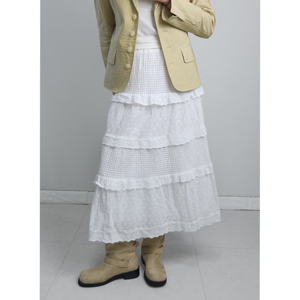 펀칭 캉캉 롱 스커트