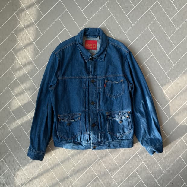 리바이스 레드 데님 자켓 청자켓