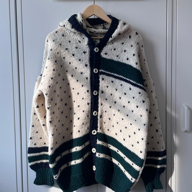 Nigel cabourn 하트 코위찬 헤비 울니트 후드집업