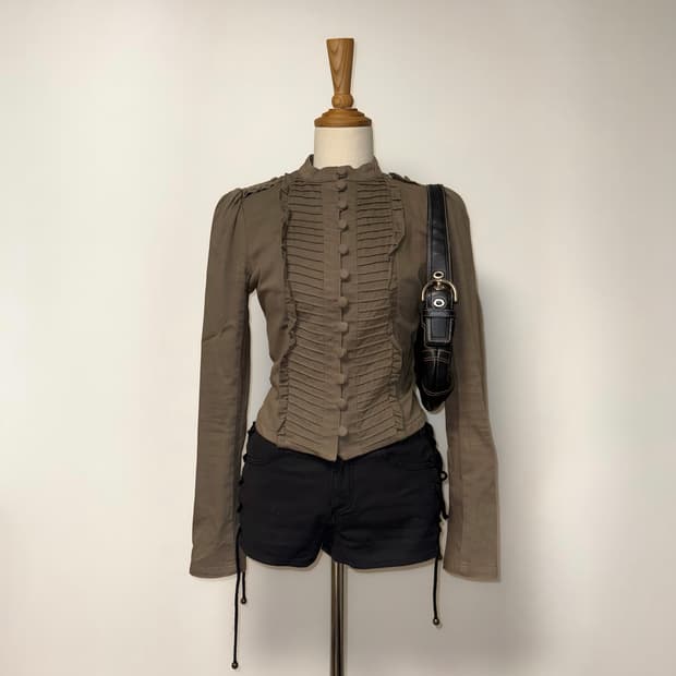 슬라이 프릴 카키 와투케 자켓