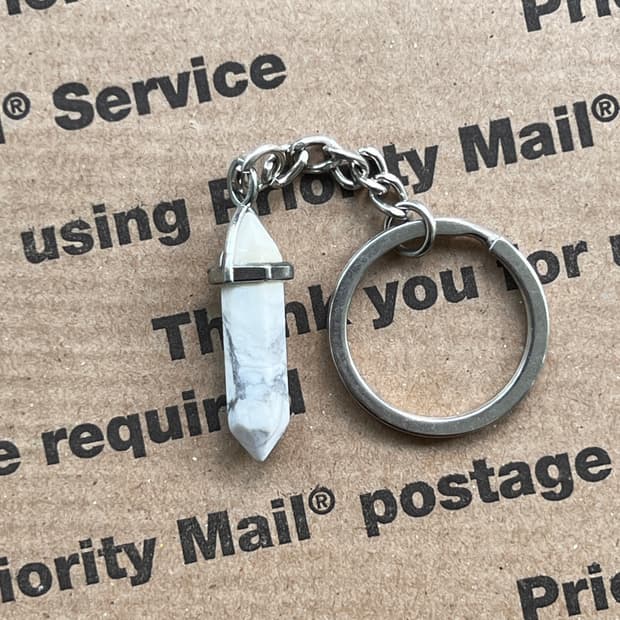 90s vtg Marble Stone Keyring