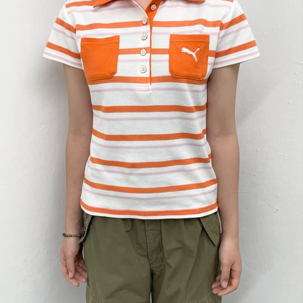 퓨마 로고 스트라이프 탑🍊