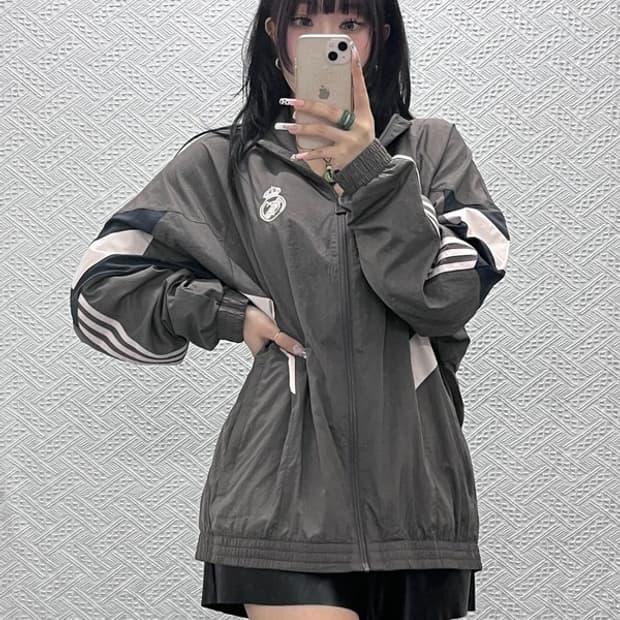 아디다스 레알마드리드 올드스쿨 빈티지 바람막이 자켓 XL C11186
