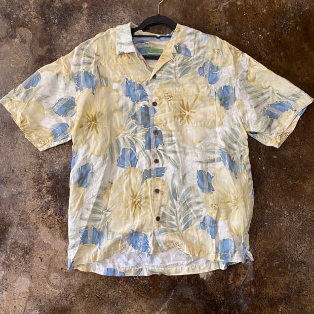 빈티지 플라워 반팔 셔츠