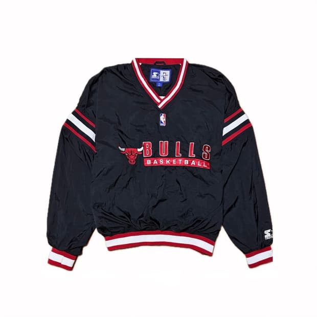 스타터 x NBA 90's 시카고 불스 웜업 농구 바람막이 (XL)
