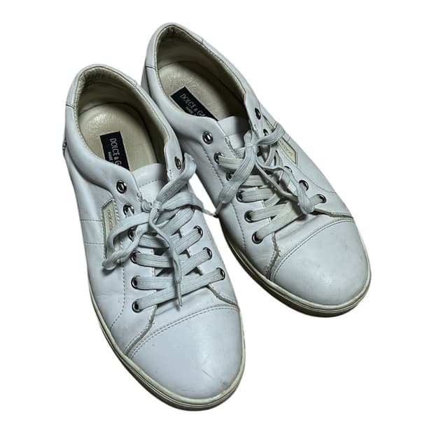 Dolce & Gabbana 레더 스몰로고 스니커즈 화이트 270