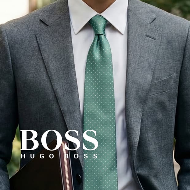 휴고보스 실크 민트 도트 넥타이 8.8cm A등급 A19243
