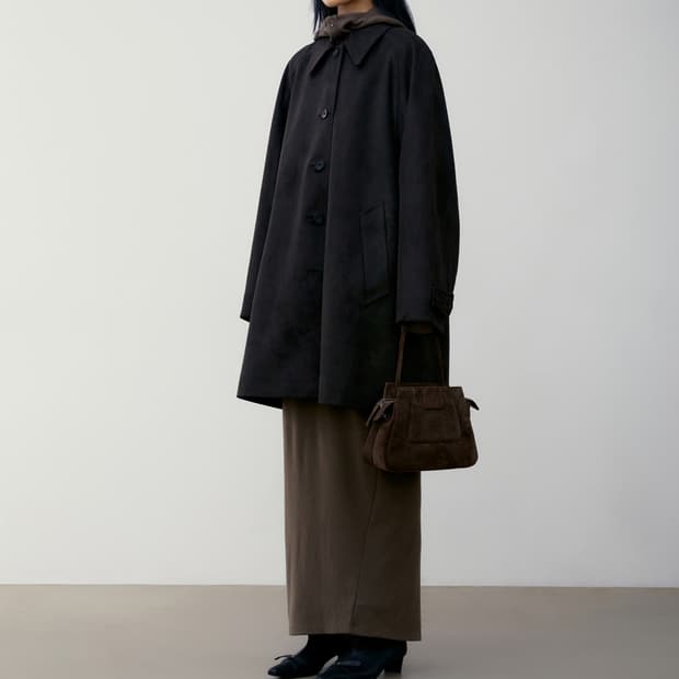 로우클래식 LOWCLASSIC 스웨이드 하프코트 다크브라운 미듐 