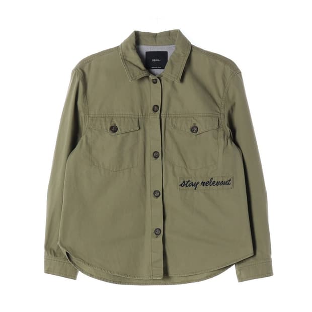 로엠 카키 코튼 워크웨어 셔츠 자켓