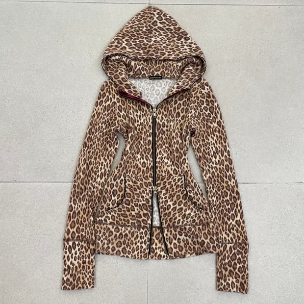 호피 딱붙 후드집업