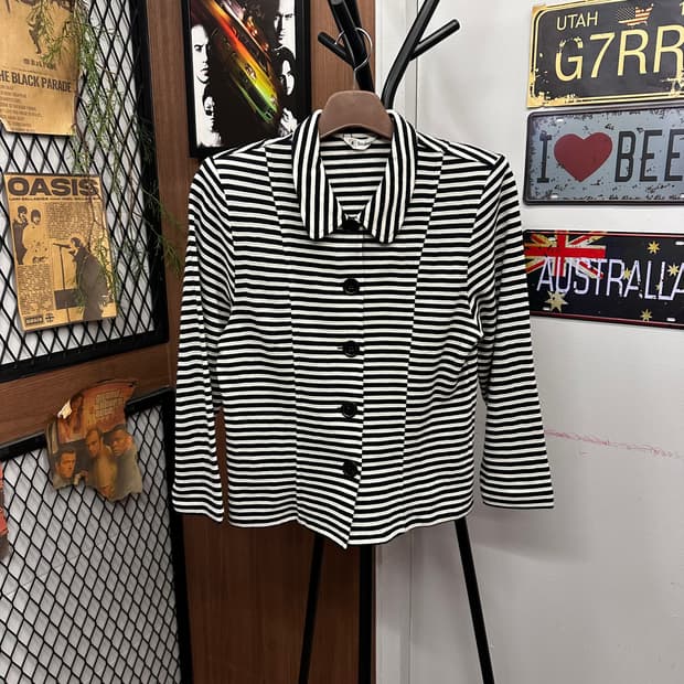Big Button Striped Jacket