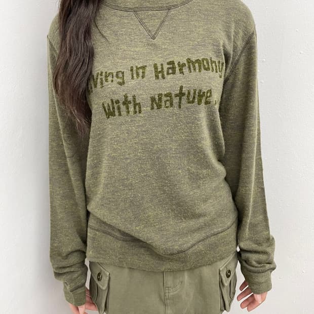 카키 레터링 슬리브