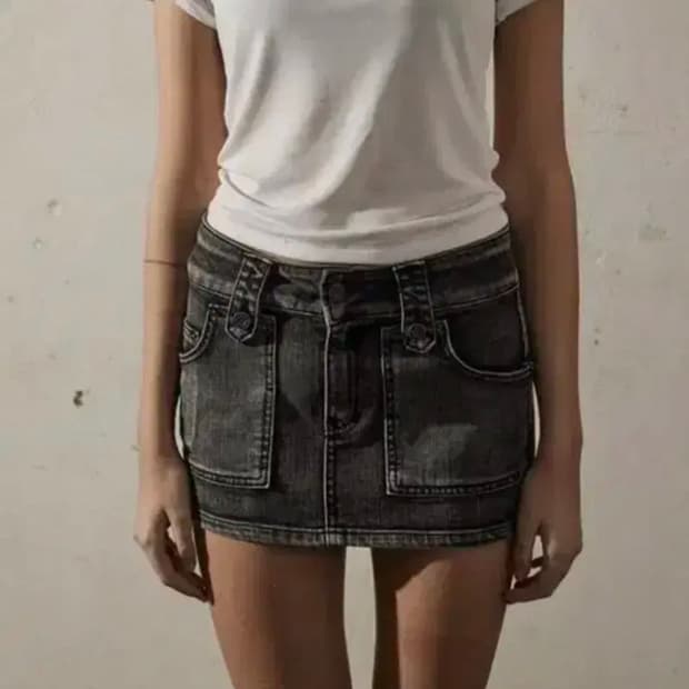 보헤미안서울 포켓미니스커트 그레이