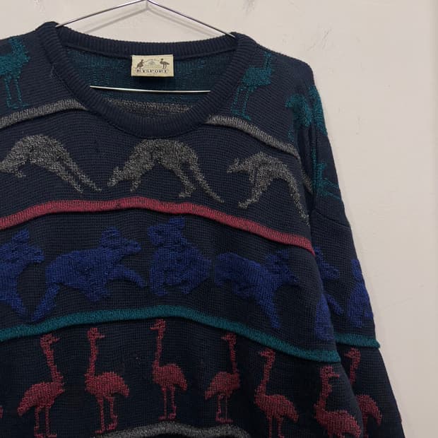 HYSPORT 90s 빈티지 패턴 케이블 니트