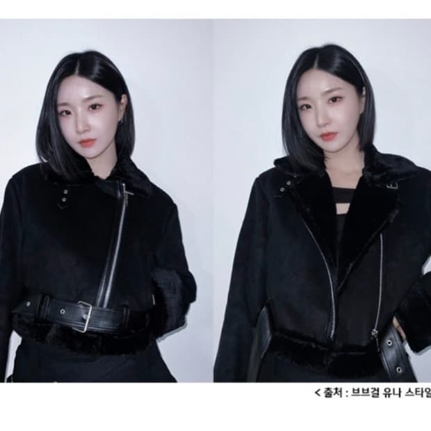 콜릿 크롭 밍크 스웨이드 무스탕 플리스 자켓