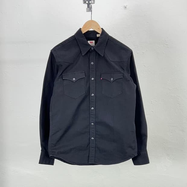 리바이스 블랙 데님 스냅 버튼 웨스턴 셔츠