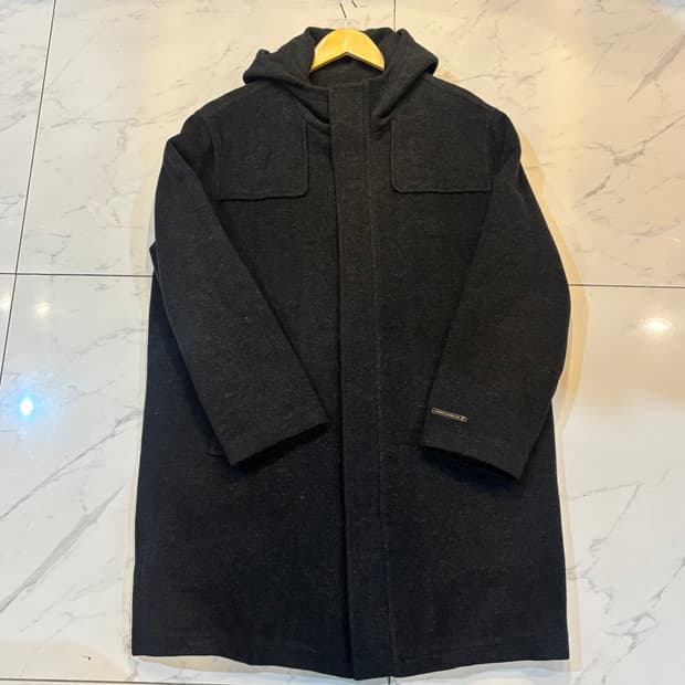 빈티지 차콜 모직코트 후드코트 무채색 도쿄소녀 니혼진맛 코트 