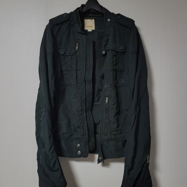 Diesel curved zip biker jacket