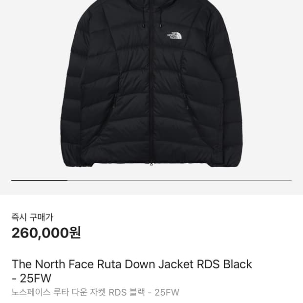 노스페이스 루타 다운 자켓 RDS 블랙 - 25FW 경량패딩