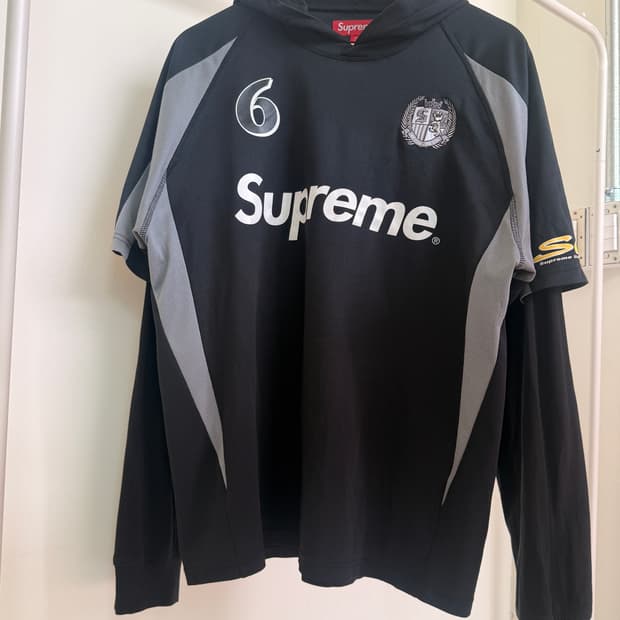  슈프림 (Supreme)후드 사커 저지 블랙 - 23FW