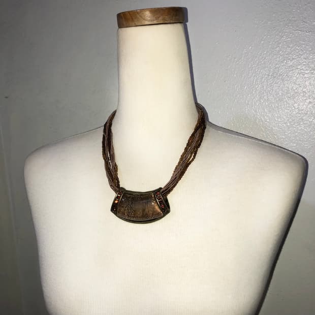 빈티지 브라운 오리엔탈 목걸이 히피 페어리 긱시크 y2k