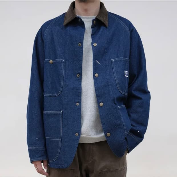 본로우Padded CoverallJacket_Crease Denim 03