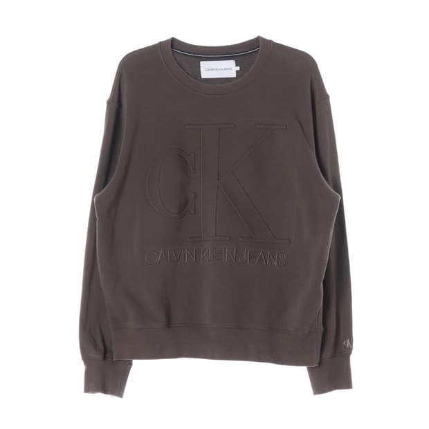 캘빈클라인 진 엠보 빅로고 스웨트셔츠 브라운 L