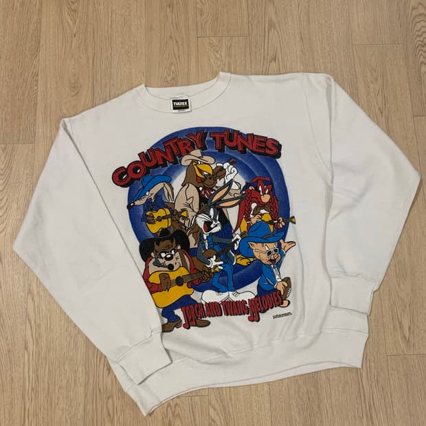 90s 루니툰 맨투맨 made in usa