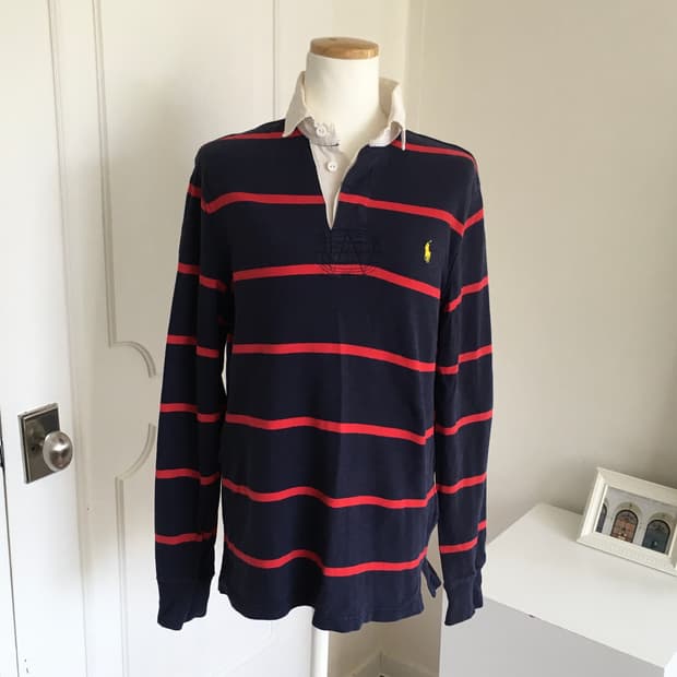 폴로 스트라이프 럭비 티셔츠