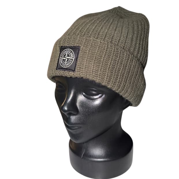 스톤 아일랜드 N10B5 RWS 질롱 울 비니 머스크 그린 - 24FW