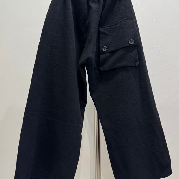 요지야마모토 울 백포켓 와이드 트라우저