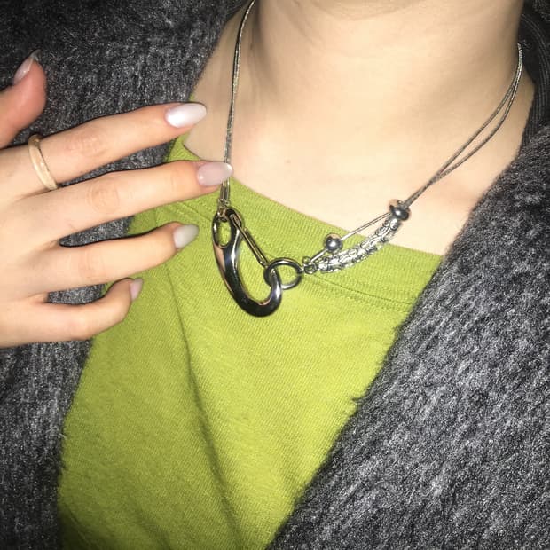 Silver vintage wave Necklace