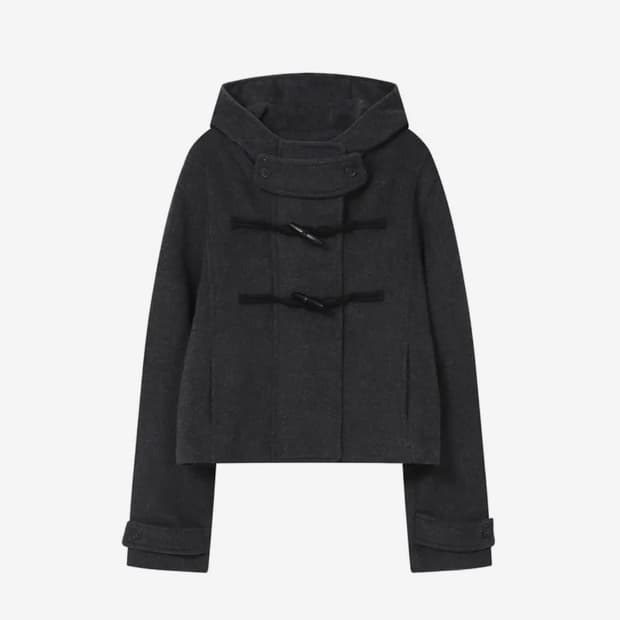 미세키서울 더플 후디 숏코트 차콜 코트