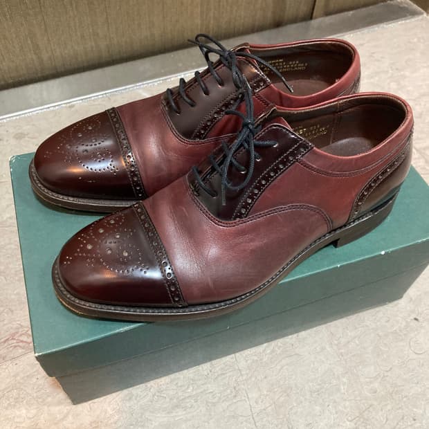 로크 옥스포드 캡토 브로그 버건디 구두 