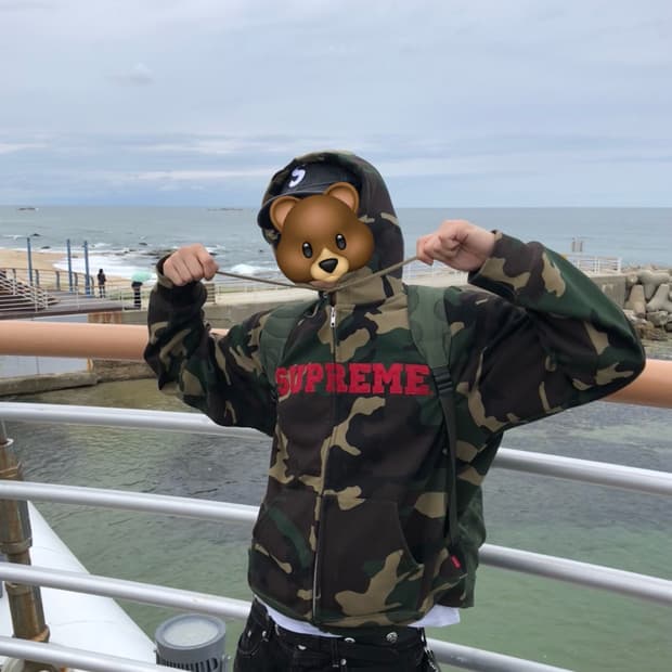 슈프림 카모 후드집업