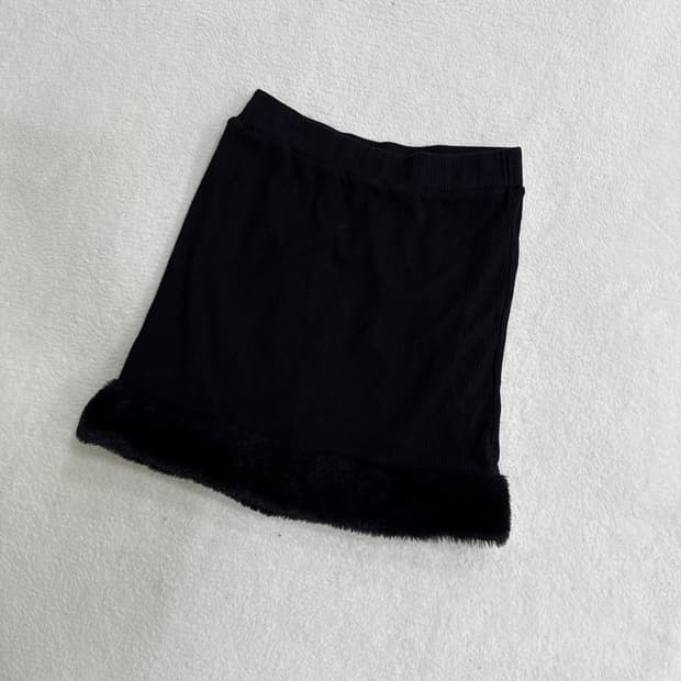 실측확인 에코 퍼 미니 스커트 0330T