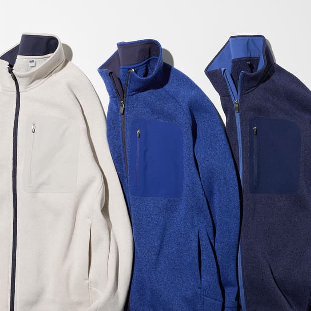 유니클로 니트 후리스 풀집 재킷(스웨덴 애슬릭 콜렉션)