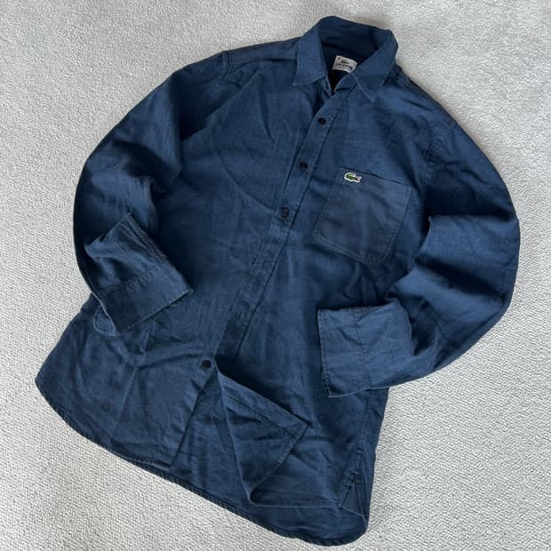 라코스테 네이비 긴팔 셔츠 s