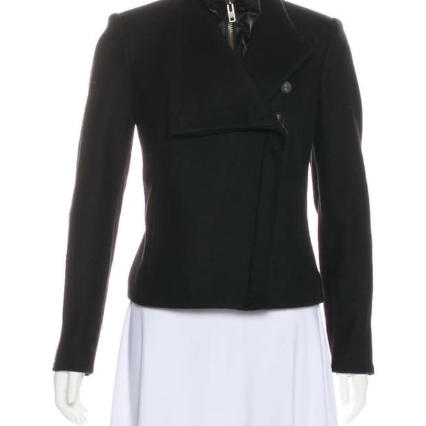 헬무트랭 울 가죽 패널 재킷