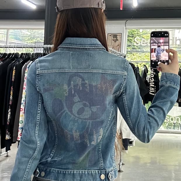 히스테릭글래머 스타 퍽베어 데님자켓
