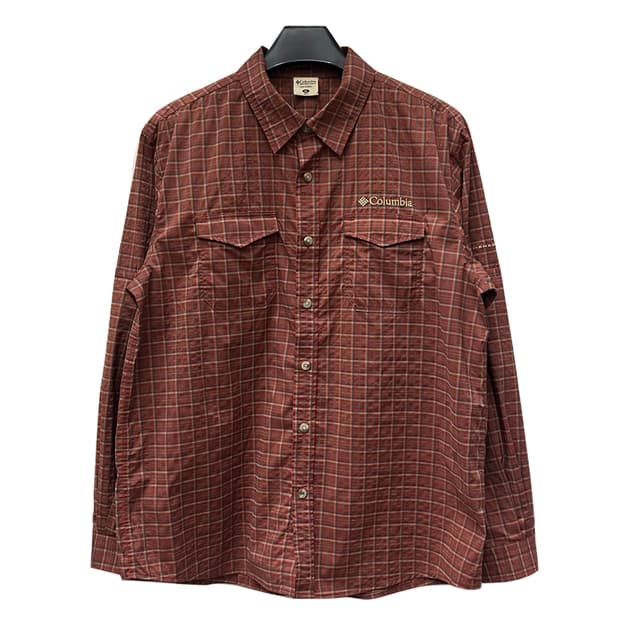 컬럼비아 Omni Shade 나일론 소매 스트랩 체크 셔츠 XL